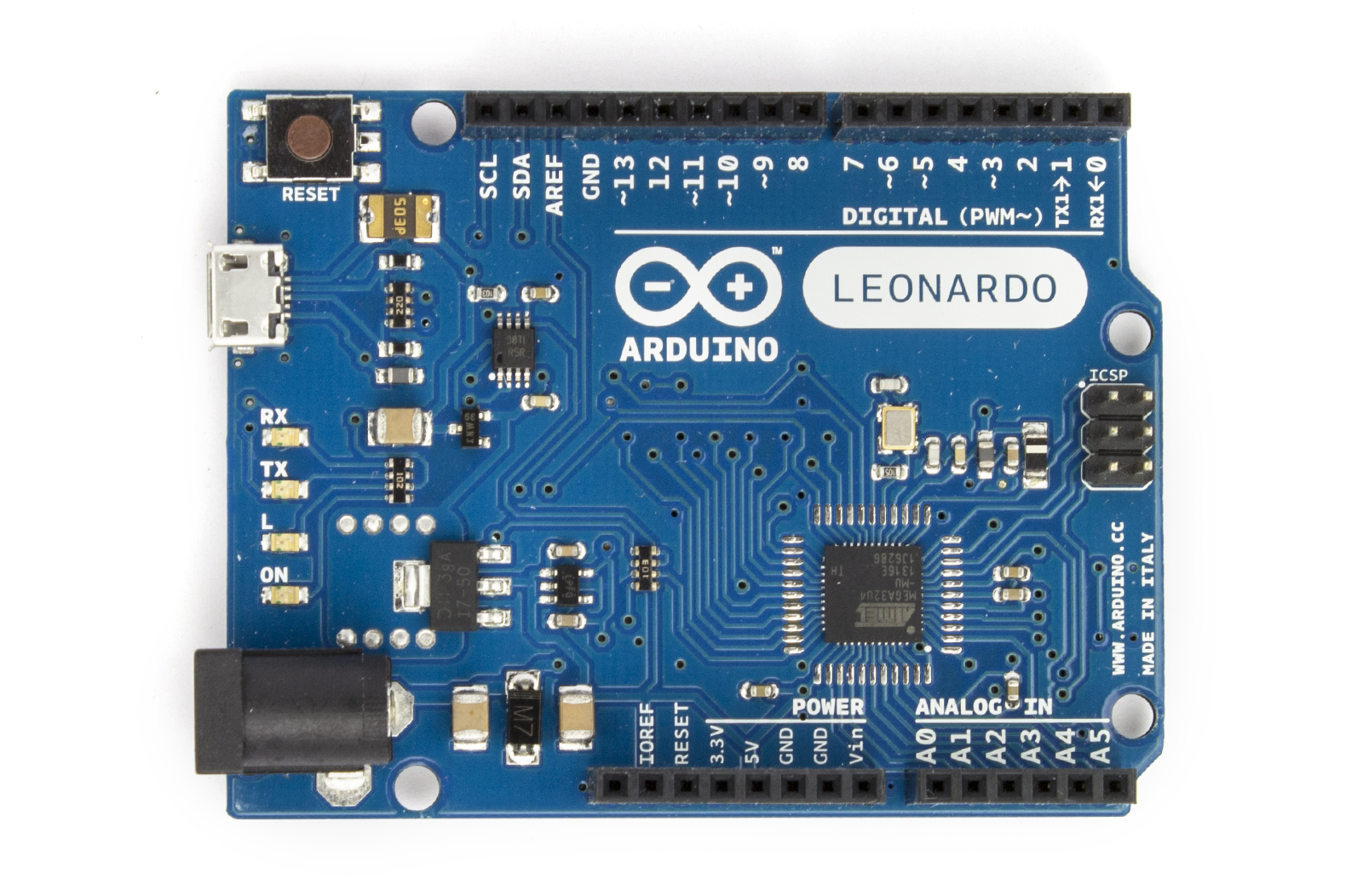 Arduino Leonardo Vista Frontal
